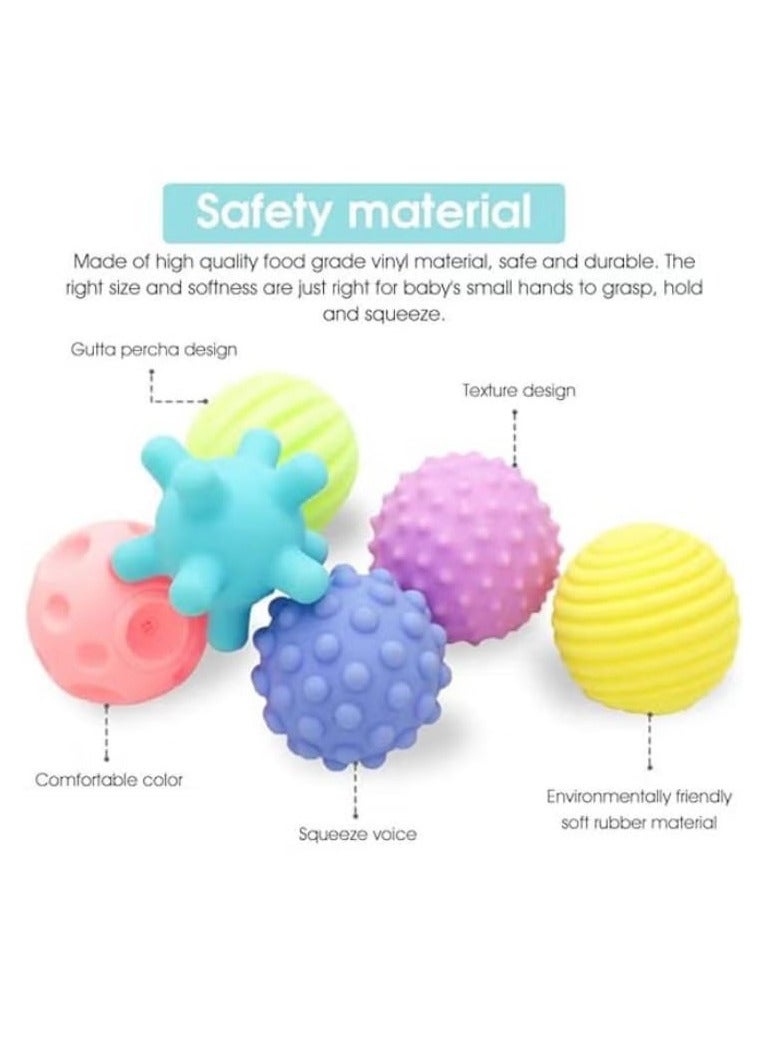 Pat Pat Balls for Kids, Squeeze Ball Toys for 18+ Months Toddlers 1-3 Years Old, Bath Toy, Squeaky Ball Toy, Baby Sensory Toy for Kids, Baby Sensory Ball, Soft Vinyl Ball Toy with Gift Box (6 Pack) - Image 3